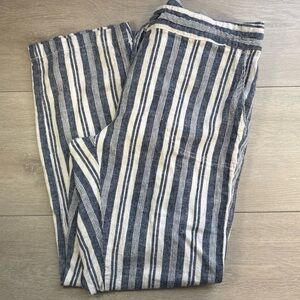 Per Se Wide Leg Pants Women’s Blue and White Stripes Size Medium Beach